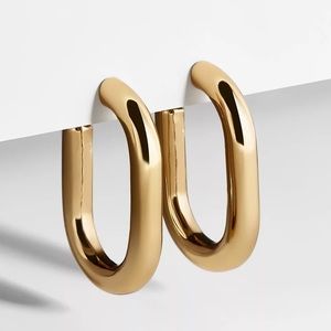 Gold Hoop Stainless Steel U Shaped Earrings